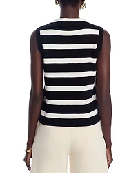 Sleeveless Striped Sweater