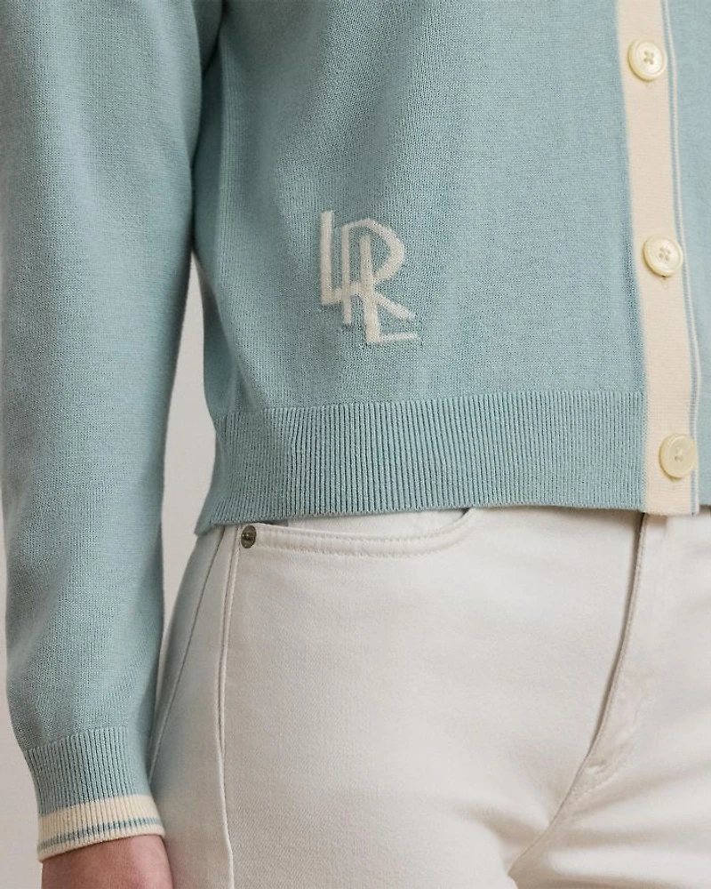 Two Tone Cotton Blend Cardigan