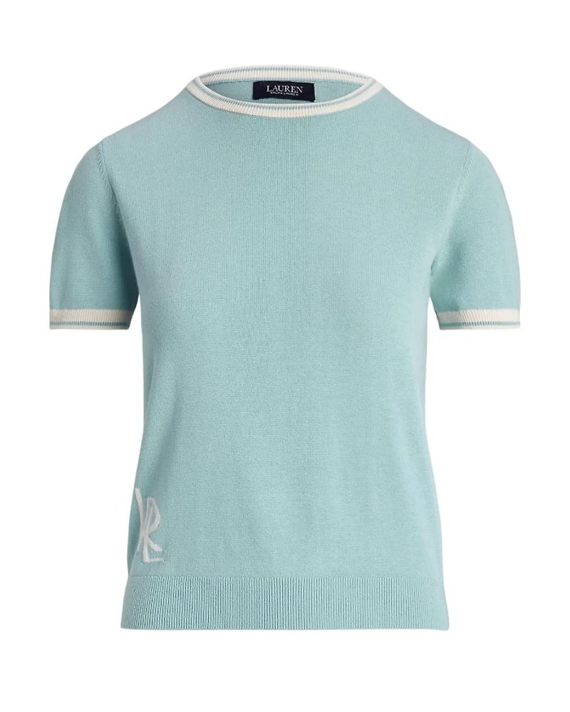 Two Tone Short Sleeve Sweater