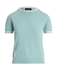 Two Tone Short Sleeve Sweater