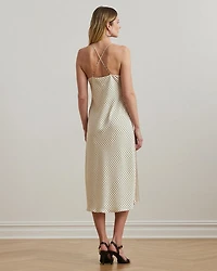 Polka Dot Satin Charmeuse Slip Dress