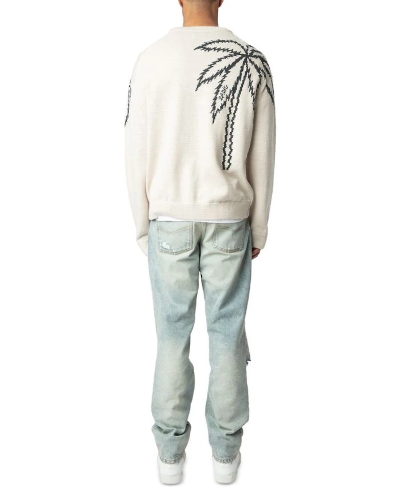 Marko Palm Tree Regular Fit Sweater