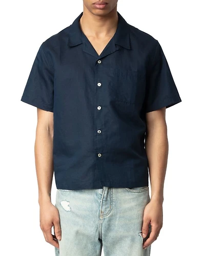 Regular Fit Linen Camp Shirt