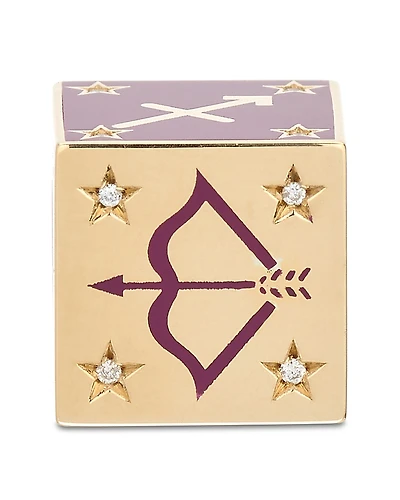 Adina Reyter 9K Sagittarius Zodiac Diamond & Ceramic Block Big Bead