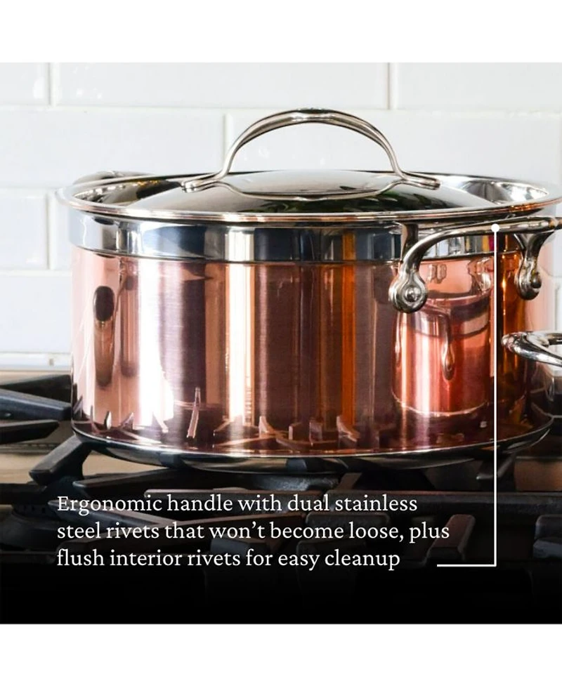 CopperBond® 6.0qt Induction Copper Stockpot with Lid
