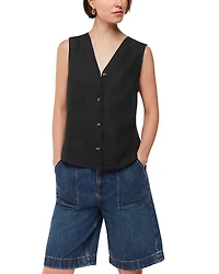 Whistles Laura Linen V Neck Vest