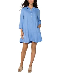 Ruffle Hem Shirt Dress