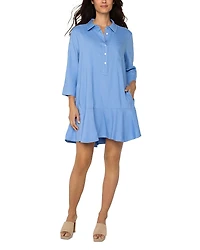 Liverpool Los Angeles Ruffle Hem Shirt Dress