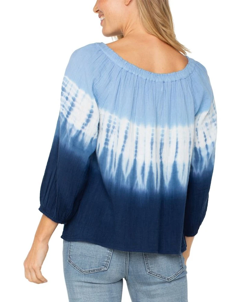 Three Quarter Sleeve Boat Neck Top