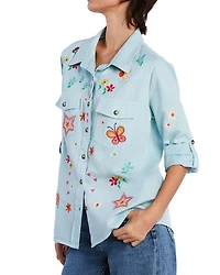Sketchbook Embroidered Denim Shirt