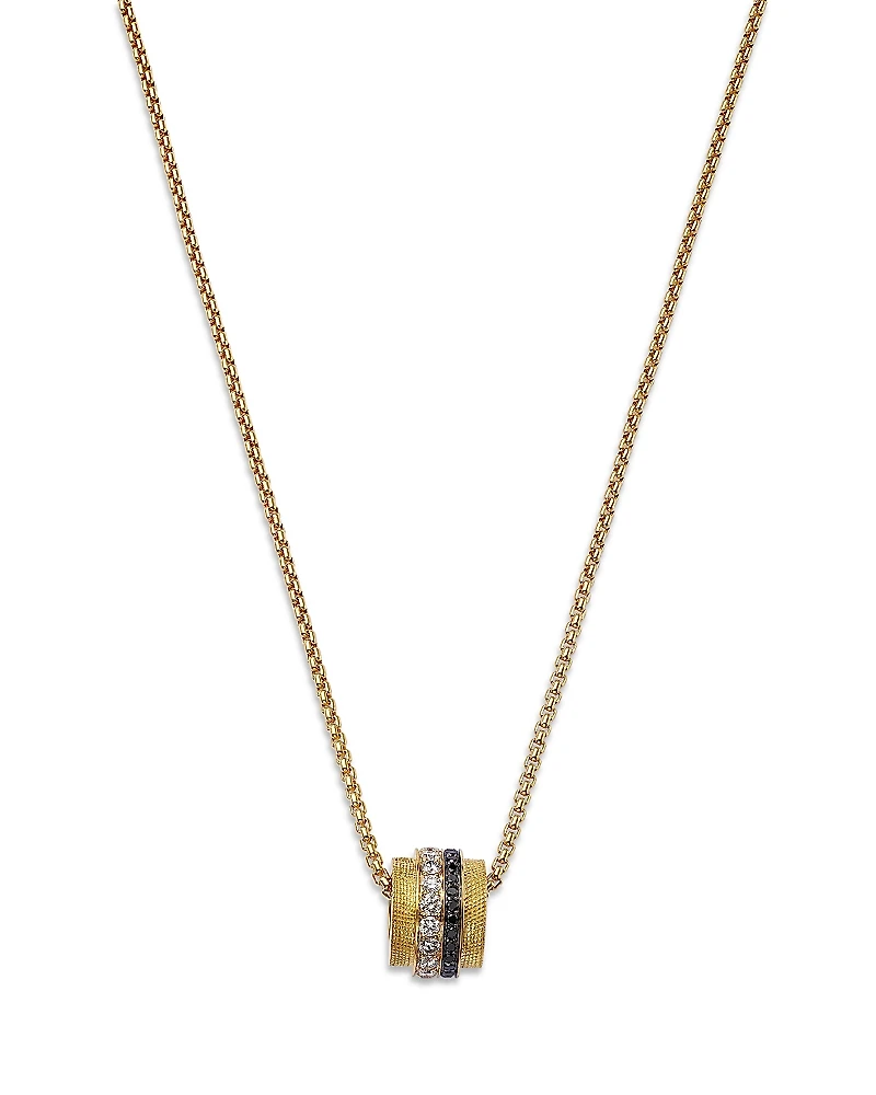 Bloomingdale's Fine Collection Black & White Diamond Rolling Barrel Pendant Necklace