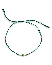 Zoe Chicco 14K Yellow Gold Birthstones Emerald Silk Cord Slider Bracelet