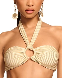 Ramy Brook Marie Textured Halter Bikini Top