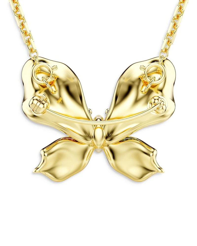 Idyllia Multicolor Crystal Butterfly Pendant Necklace, 25.5"-29.5"