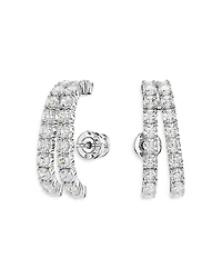 Swarovski Matrix Crystal Double Row Cuff Stud Earrings