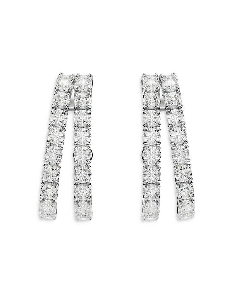 Matrix Crystal Double Row Cuff Stud Earrings