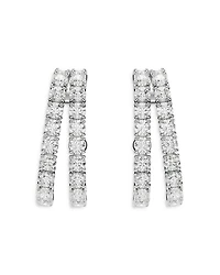 Matrix Crystal Double Row Cuff Stud Earrings
