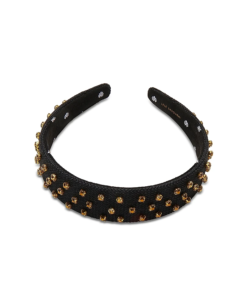 Lele Sadoughi Bessette Burlap & Crystal Headband