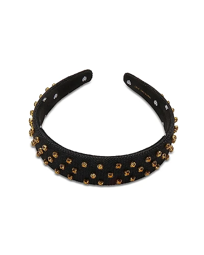 Lele Sadoughi Bessette Burlap & Crystal Headband