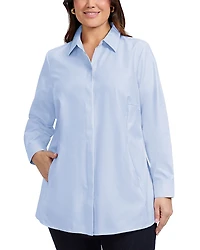 Foxcroft Plus Cici Long Sleeve Cavalry Cotton Shirt