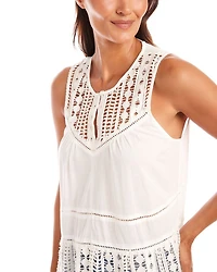 Petite Lace Trim Sleeveless Top