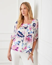 Contrast Square Neck Top