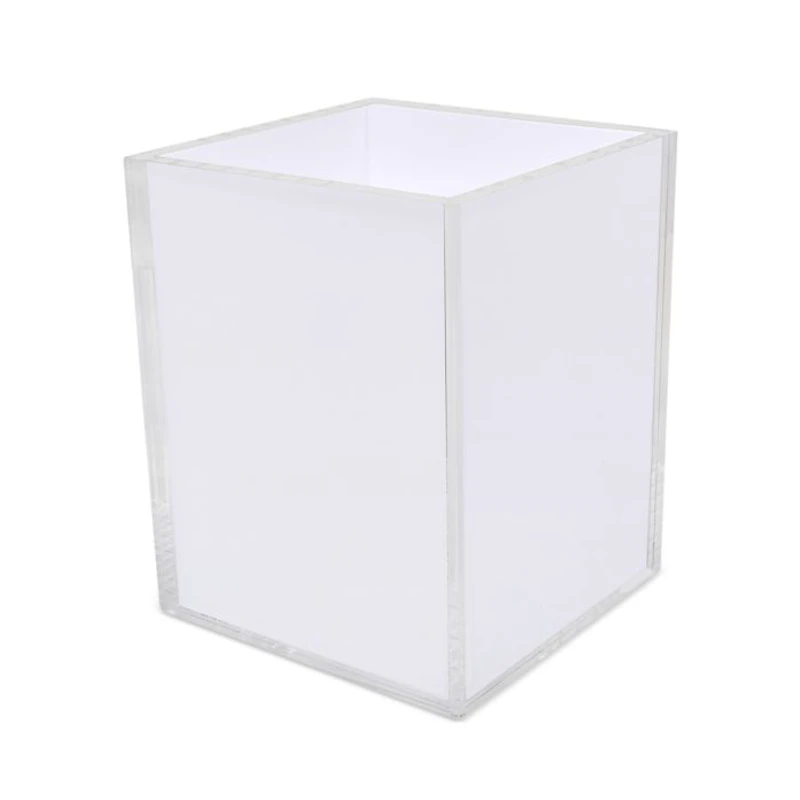 Lucite Waste Basket - White