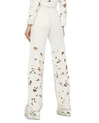 Weezy High Rise Embroidered Eyelet Pants
