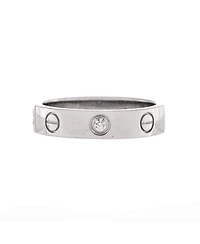 Love Wedding Band 1 Diamond Ring 18K White Gold with Diamond