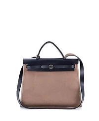 Pre-Owned HERMES Pre-Owned Hermes 31 Herbag Zip Leather and Toile
