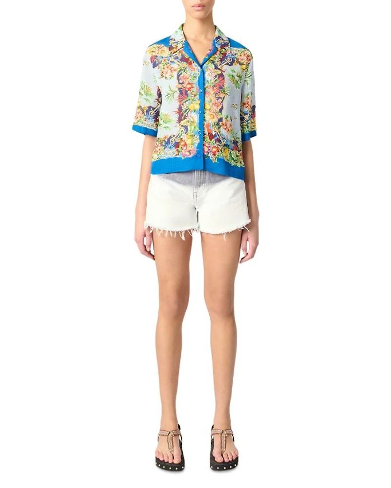 Patterned Cropped Shirt