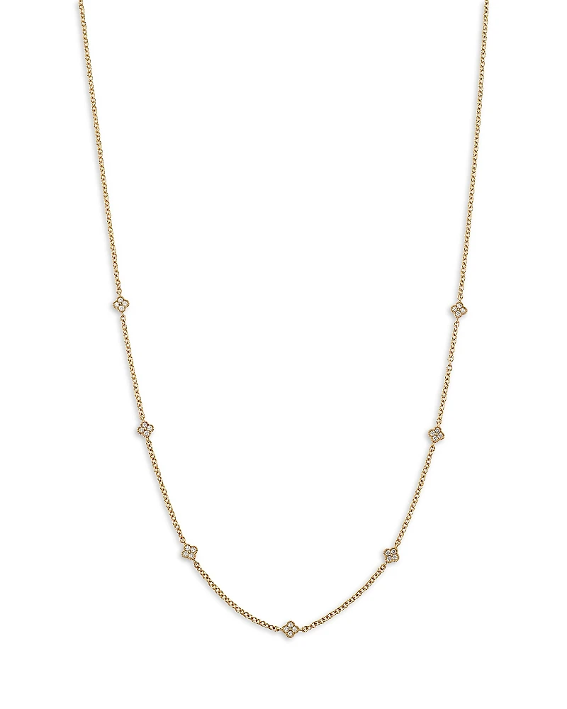 Bloomingdale's Fine Collection Diamond Clover Station Necklace