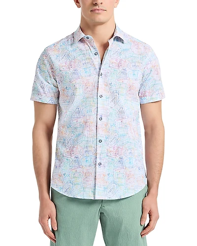 Robert Graham Passport Seersucker Classic Fit Button Down Shirt