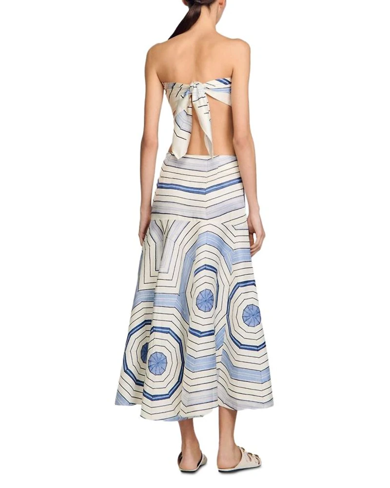 Spiral Motif Maxi Skirt