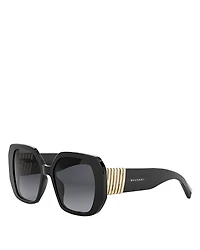 Bvlgari Tubogas Black Geometric Sunglasses, 54mm