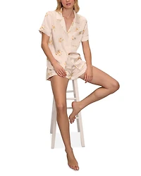 Inez Printed Washable Silk Short Pajama Set