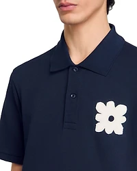 Polo Shirt With Flower Patch