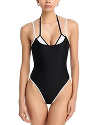 Aqua Swim Layered One Piece Swimsuit - Exclusive