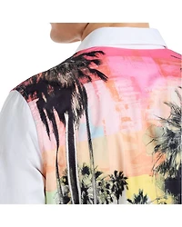 Back Print Long Sleeve Woven Shirt