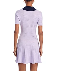 Lilac Pointelle Knit Mini Dress