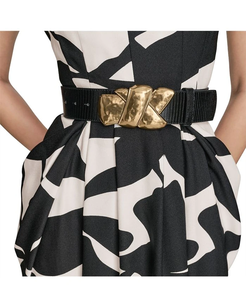 Floral Belted Sheath Dress