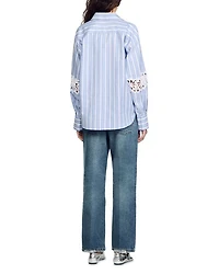 Lace Trim Popover Shirt
