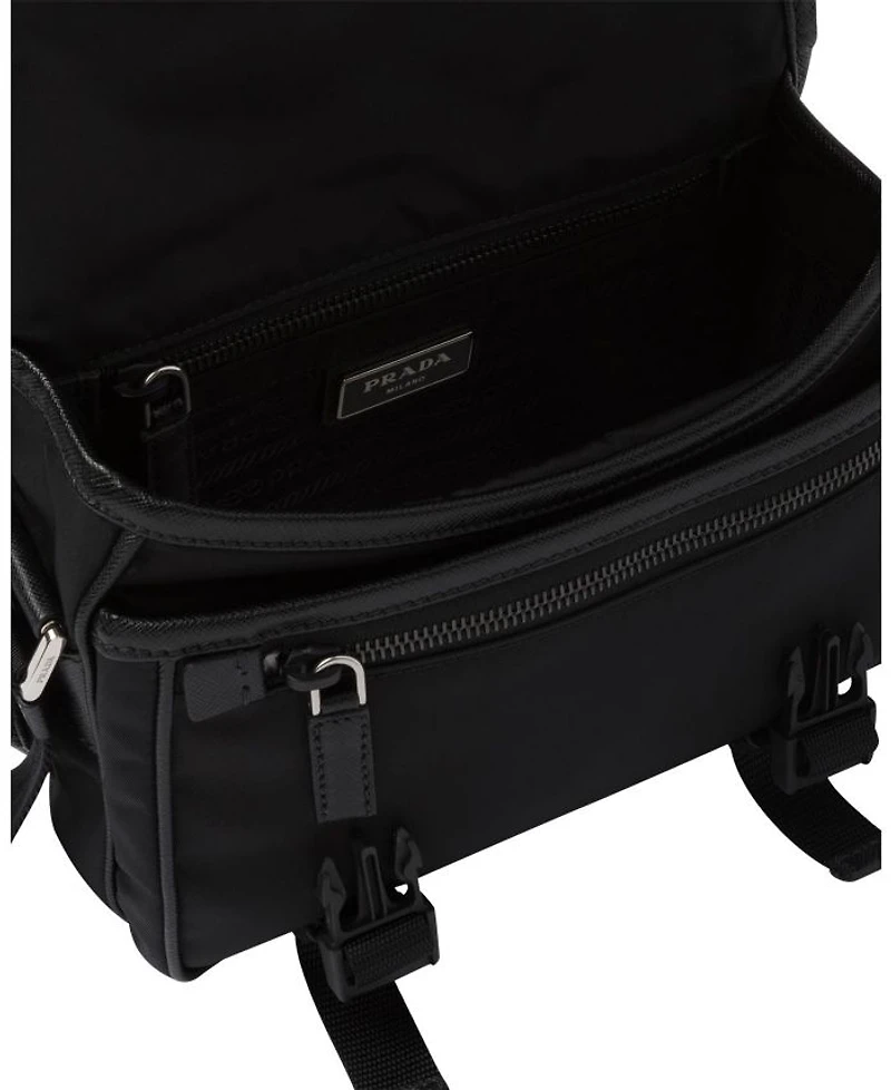 Re-Nylon and Saffiano Leather Shoulder Bag