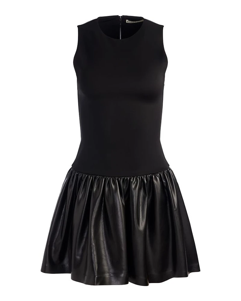 Ella Combo Faux Leather Sleeveless Dress