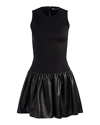 Ella Combo Faux Leather Sleeveless Dress