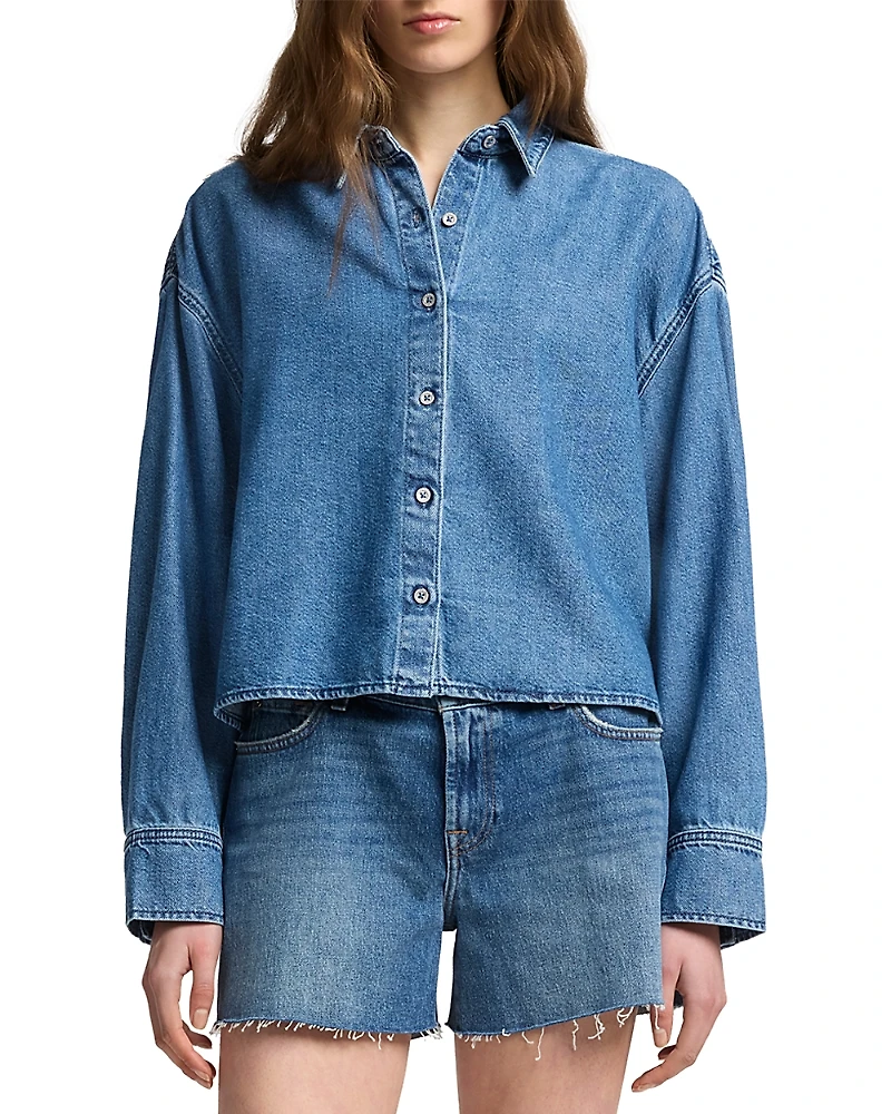 7 For All Mankind Cropped Nina Shirt