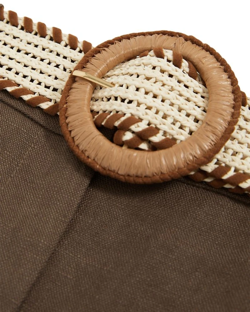 Linen Belted Tapered Leg Pants