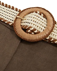 Linen Belted Tapered Leg Pants