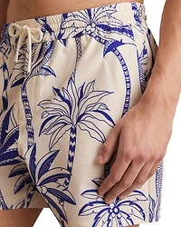 Abstract Leaf Print Swim Shorts