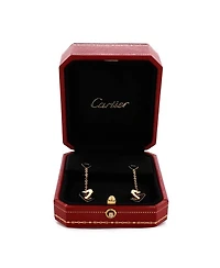 Double Heart Drop Earrings 18K Rose Gold with 18K White Gold